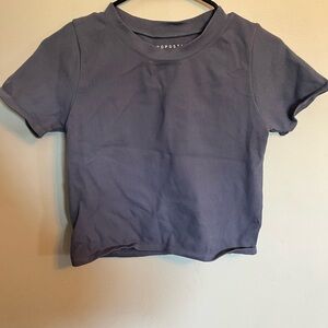 Apostrophe Blue Ribbed T-Shirt